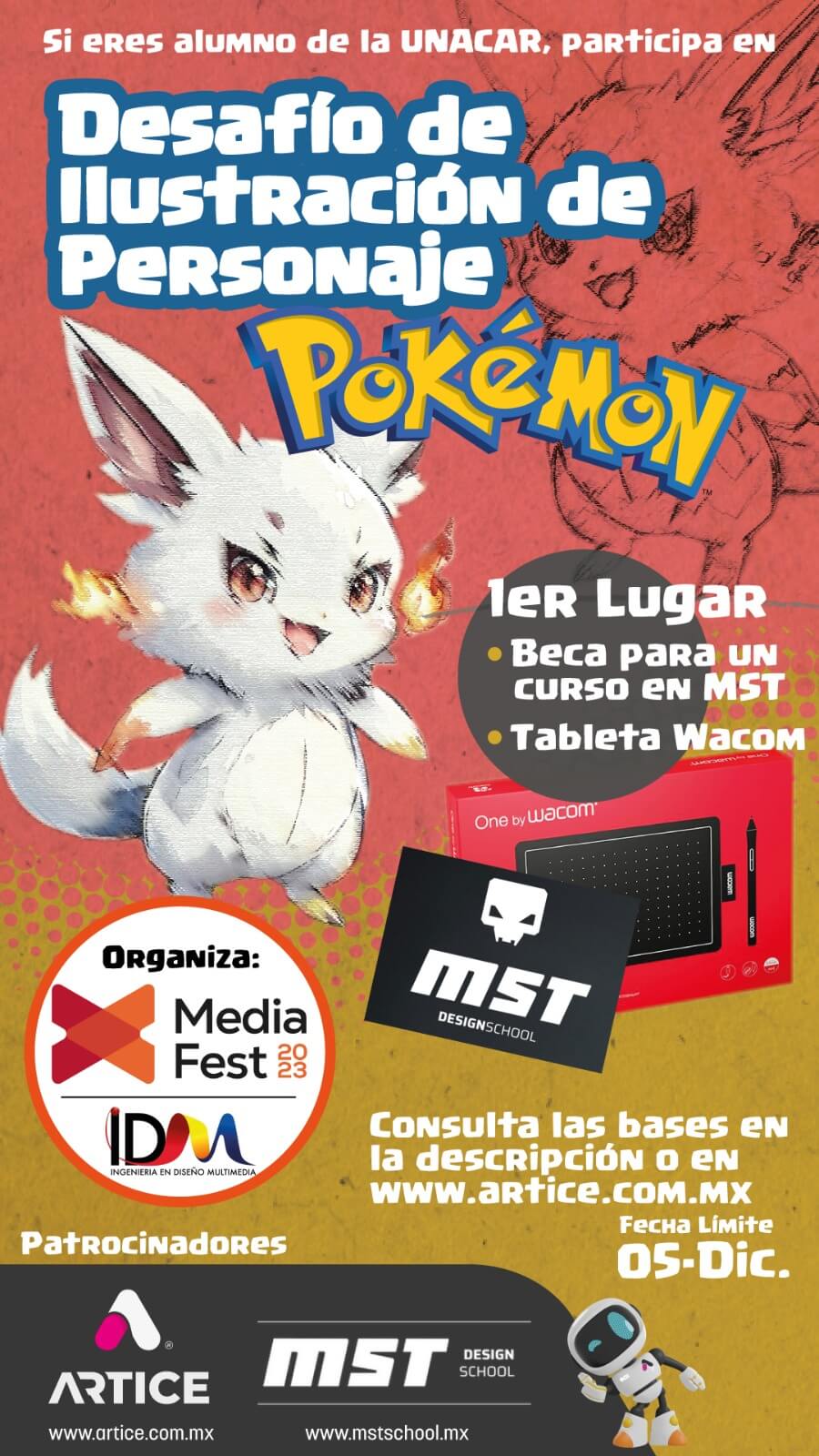 Desafío de Ilustración de Personaje Pokémon | xMedia Fest 2023 - Patrocinado por Artice: Agencia de Diseño y MST